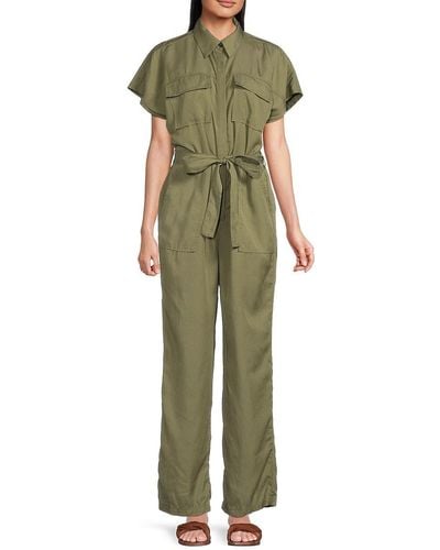 Saks Fifth Avenue Belted Utility Jumpsuit - Green
