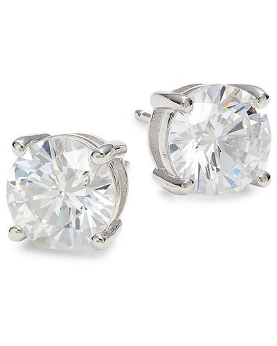 Lafonn Platinum Plated Sterling Silver & Simulated Diamond Stud Earrings - White
