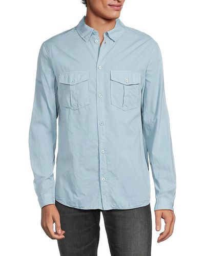 Zadig & Voltaire 'Thibaut Solid Long Sleeve Shirt - Blue