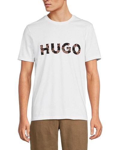 HUGO Dunocyo Logo Tee - White