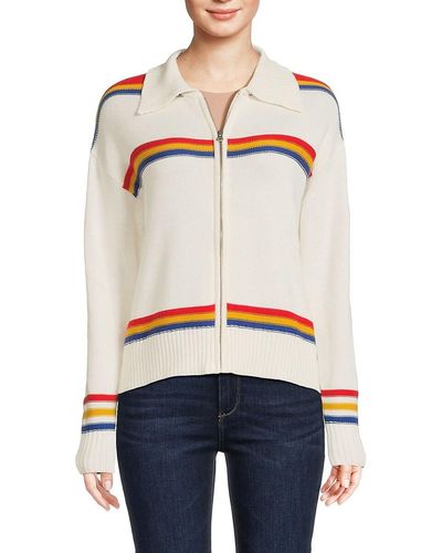 Central Park West Arie Collared Zip Cardigan - Blue