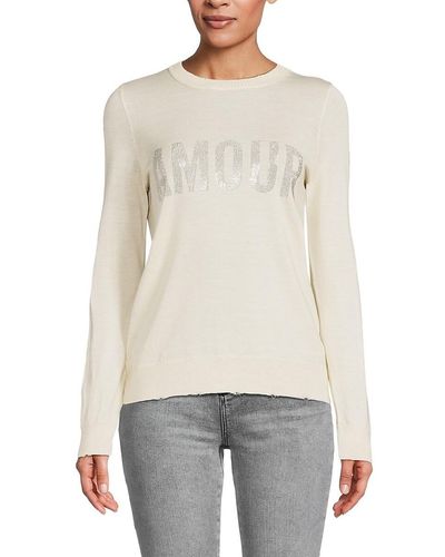 Zadig & Voltaire Miss Amour Strass Studded Sweater - White