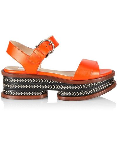 Gabriela Hearst Mika Platform Ankle-Strap Sandals - Orange