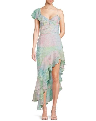 Amanda Uprichard Lively Ruffled High Low Dress - Multicolor