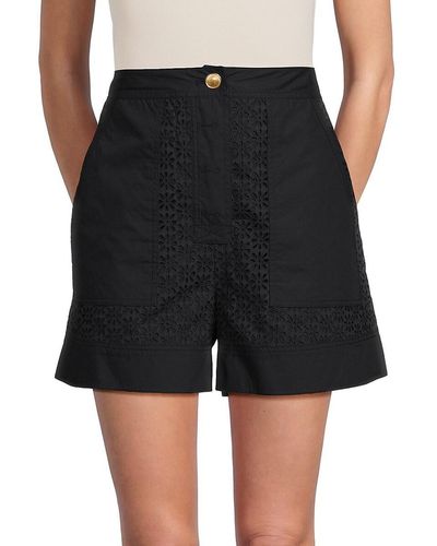 3.1 Phillip Lim Broderie Anglais Eyelet Embroidery Utility Shorts - White