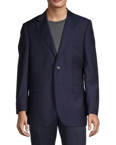 Saks Fifth Avenue Modern Fit Wool Sportcoat - Blue