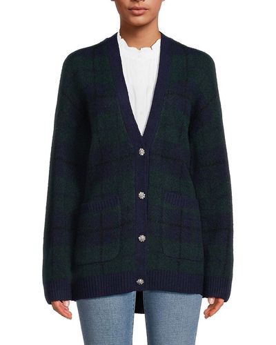 Rails Runi Plaid Wool Blend Cardigan - Blue