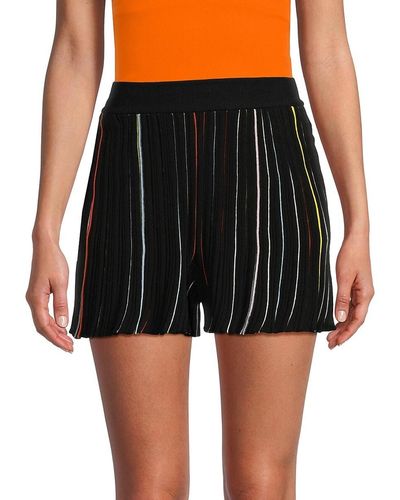 Sonia Rykiel Contrast Stripe Pleated Shorts - Black