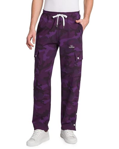 Valentino Camouflage Cargo sweatpants - Purple