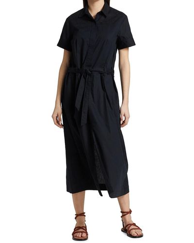 Rag & Bone Jade Embroidered Belted Shirt Dress - Black
