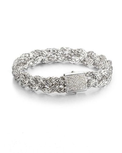 John Hardy Classic Chain Diamond & Sterling Silver Small Braided Bracelet - White