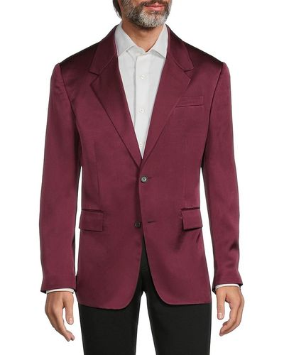 Versace Solid Silk Blazer - Red
