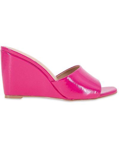 BCBGeneration Giani Square Toe Wedge Sandals - Pink
