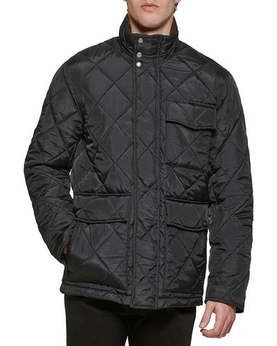 Cole Haan Mockneck Quilted Field Jacket - Gray