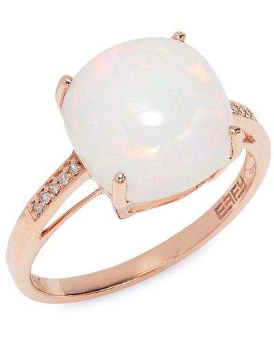 Effy October Opal & Diamond 14k Rose Gold Ring - Pink