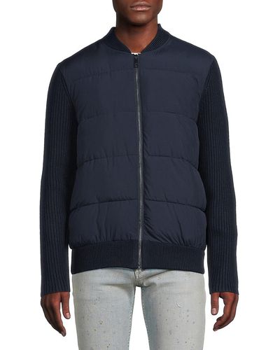 Ted Baker Spores Mixed Media Puffer Jacket - Blue