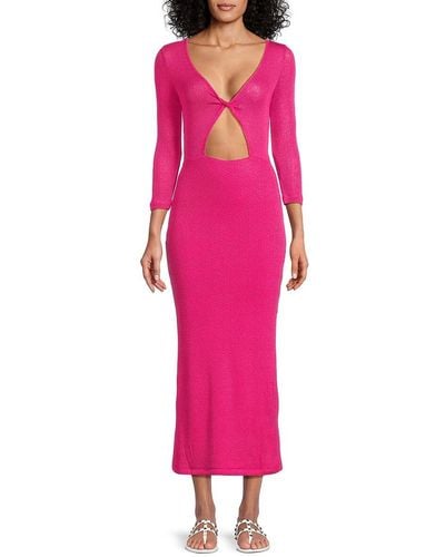 ViX Anna Knit Cover Up Dress - Pink
