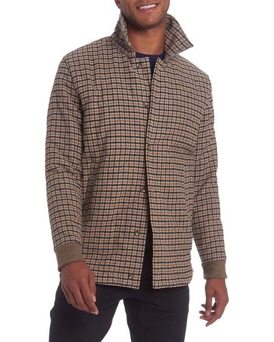 PINOPORTE 'Daniele Quilted Check Jacket - Brown