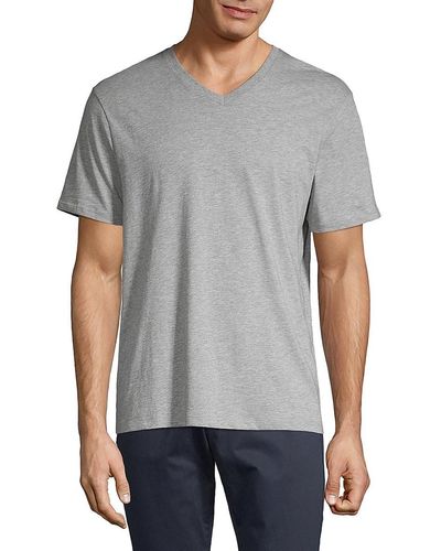 Vince Short-sleeve V-neck Pima Jersey T-shirt - Grey