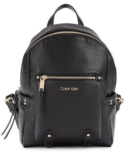 Calvin Klein Maya Faux Leather Backpack - Black