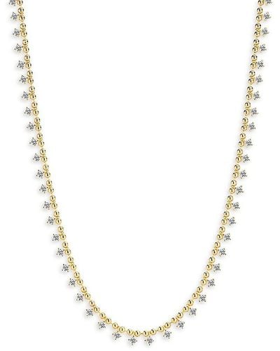 Gabi Rielle Timeless Treasures 14k Gold Vermeil & Crystal Ball Chain Necklace - Metallic