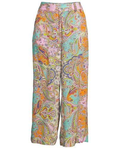 Robert Graham Blair Paisley Silk Blend Cropped Pants - Multicolor