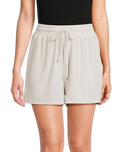 Rachel Parcell Ribbed Pyjama Shorts - White