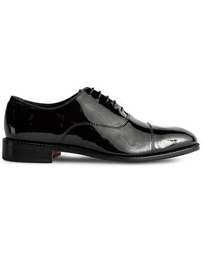 Anthony Veer Clinton Patent Leather Oxford Shoes - Black
