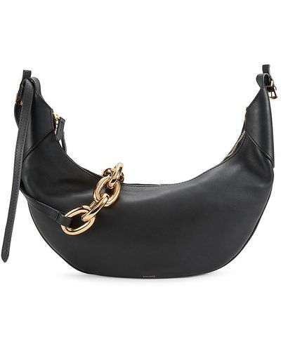 Khaite Medium Alessia Leather Hobo Bag - Black
