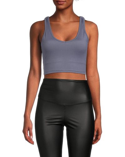 Calvin Klein Strappy Back Sports Cropped Active Top - Blue
