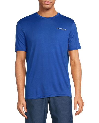 Spyder Logo Crewneck T Shirt - Blue