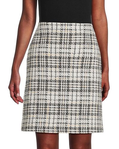 St. John Plaid Tweed Mini Skirt - Multicolour