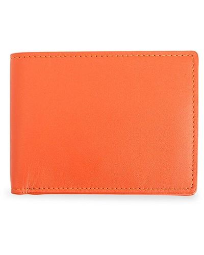 ROYCE New York Leather Bi Fold Rfid Wallet - Orange