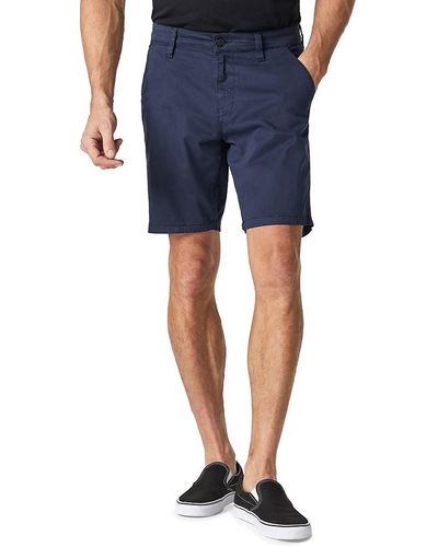 Mavi Solid Flat Front Shorts - Blue