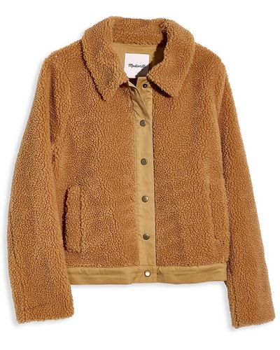 Madewell Portland Faux Shearling Jacket - Brown