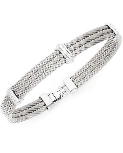 Alor Diamond 18K Triple Cable Bracelet - Metallic