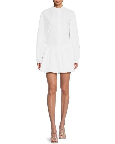 Rebecca Minkoff Pima Cotton Mini Drop Waist Dress - White