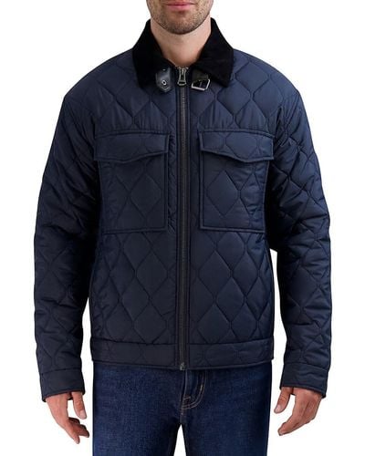 Cole Haan Diamond Quilted Jacket - Blue