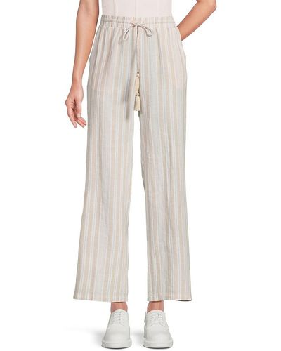 Ellen Tracy Stripe Pants - White