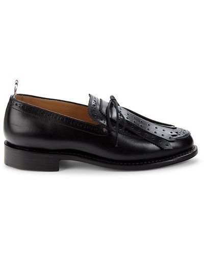 Thom Browne woven backless slip-on penny loafers - Black