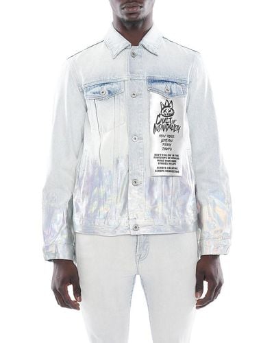 Cult Of Individuality Iridescent Denim Jacket - White
