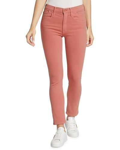 Mother Stash Mid Rise Dazzler Ankle Jeans - Pink