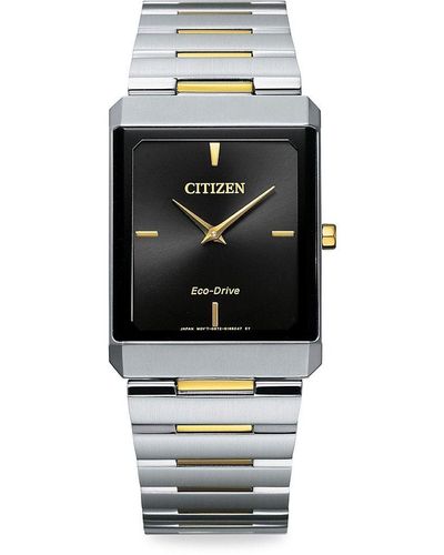 Citizen Stiletto 28mm Two Tone Stainless Steel Eco-drive Bracelet Watch - White