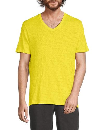 ATM Textured V Neck Tshirt - Yellow