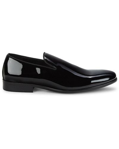 Saks Fifth Avenue Monaco Patent Leather Slip-On Shoes - Black