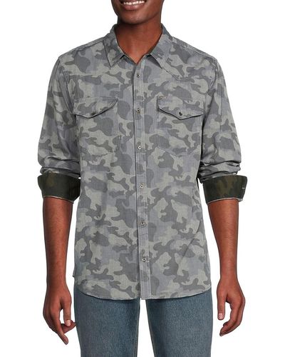 Buffalo David Bitton Sagat Camouflage Shirt - Gray
