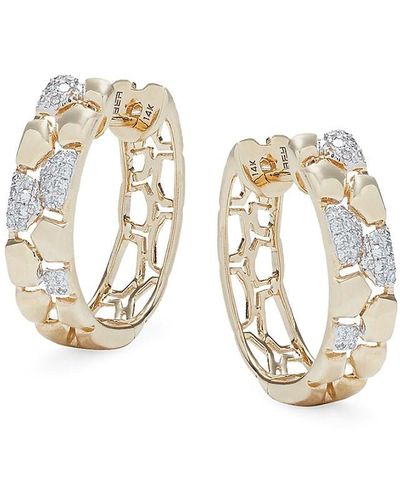 Effy 14k Yellow Gold & 0.2 Tcw Diamond Huggie Earrings - White