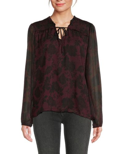 Laundry by Shelli Segal Floral Blouse - Black