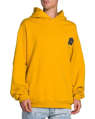 Marni Daisy Print Hoodie Sweatshirt - Yellow