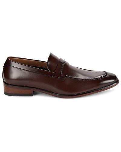 Tommy Hilfiger Faux Leather Penny Loafers - Brown